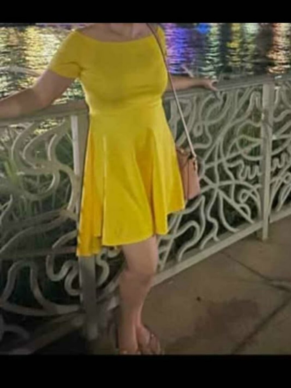 Yellow Short Sleeve Fit-and-Flare Dress